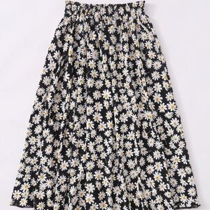 Floral Black and White Women's Skirt